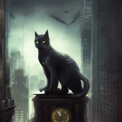 05120-1536087055-cat in gotham city, on top of a roof, highly detailed, realistic, art by greg rutkowski.webp
